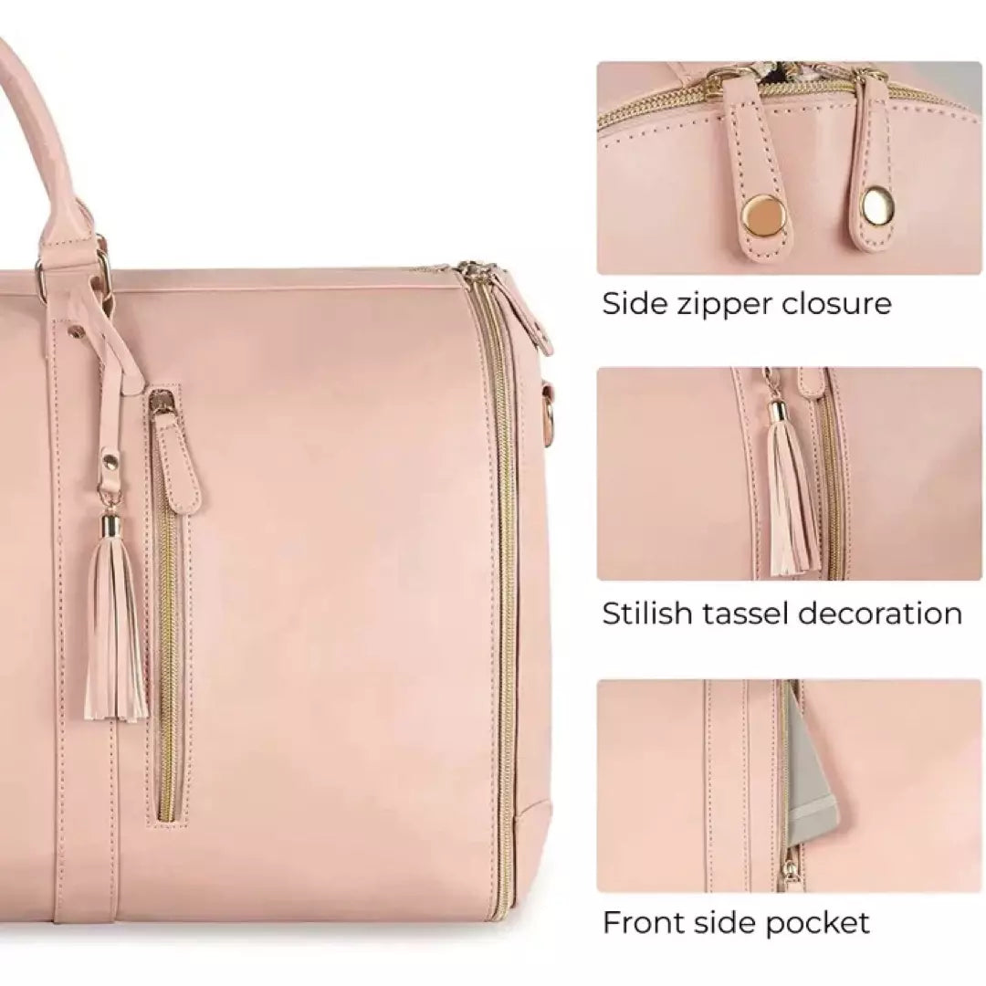 De luxe reistas met apart kledingvak in de kleur roze. De reistas is geschikt voor zowel handbagage als ruimbagage en is beschikbaar in verschillende kleuren. Nooit meer gekreukelde kleding.