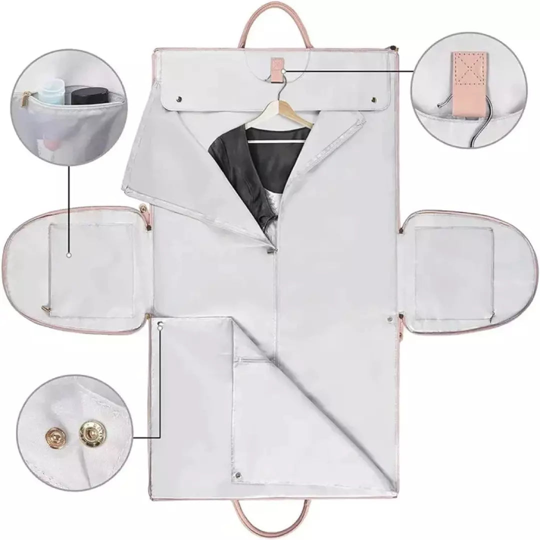 De luxe reistas met apart kledingvak in de kleur roze. De reistas is geschikt voor zowel handbagage als ruimbagage en is beschikbaar in verschillende kleuren. Nooit meer gekreukelde kleding.