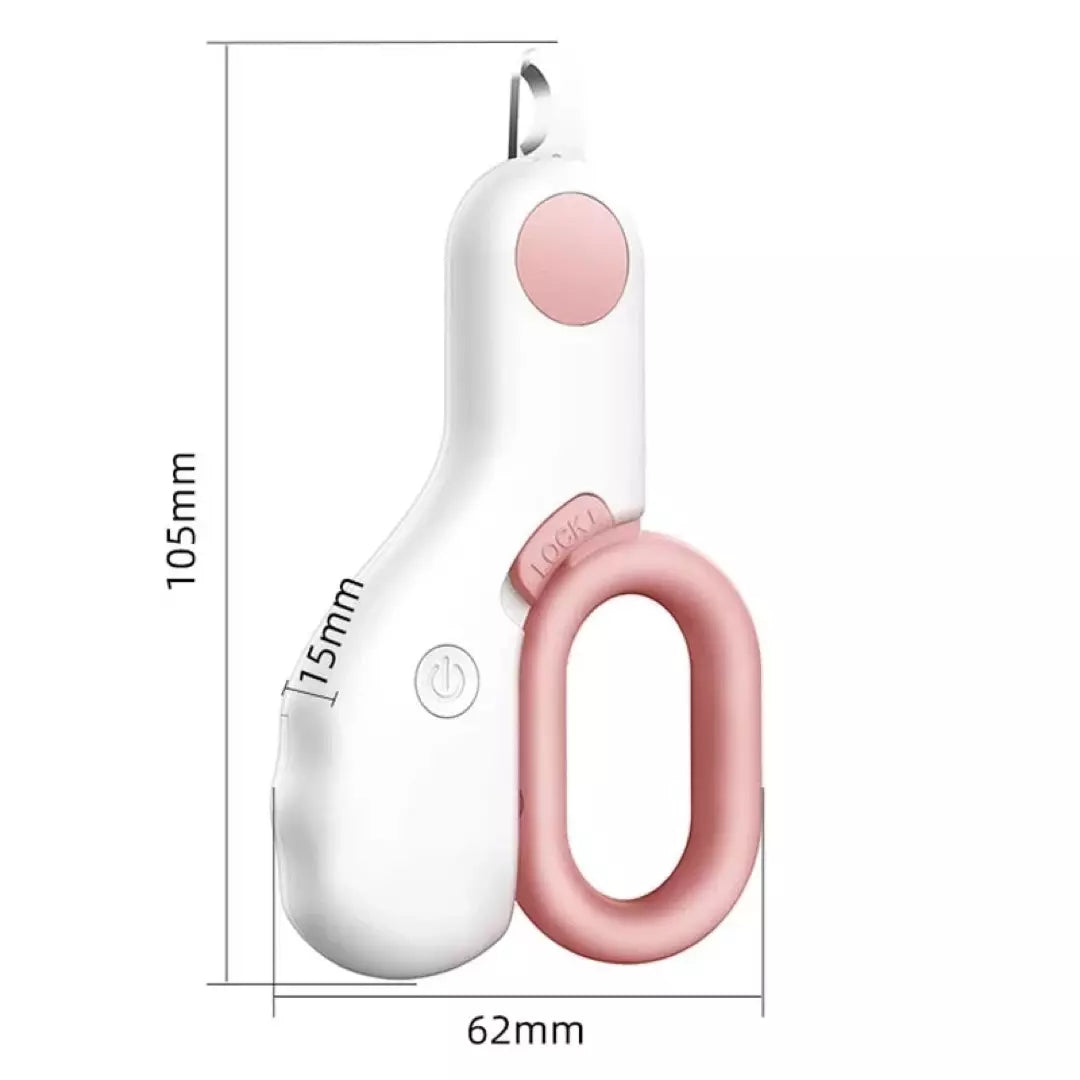 De afmetingen van de roze nagelknipper voor huisdieren.