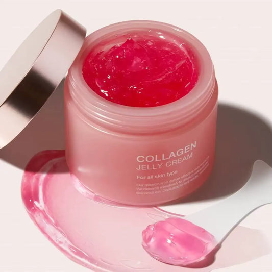 Collageen jelly cream in transparante pot – hydraterende gezichtscrème met niacinamide en squalaan